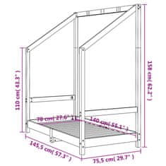 Vidaxl Otroški posteljni okvir 70x140 cm trdna borovina