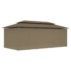 Vidaxl Paviljon z zavesami 600x298x270 cm taupe 180 g/m²