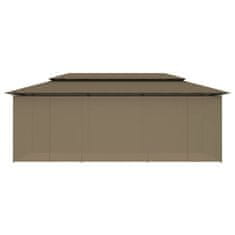 Vidaxl Paviljon z zavesami 600x298x270 cm taupe 180 g/m²