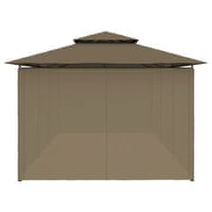 Vidaxl Paviljon z zavesami 600x298x270 cm taupe 180 g/m²