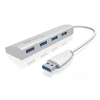 IcyBox IB-AC6401 4 portni USB 3.0 razširitveni hub, aluminijast