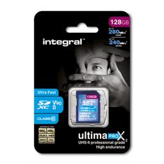 Integral 128GB ULTIMAPRO X SDXC 280/240MB UHS-II V90 spominska kartica