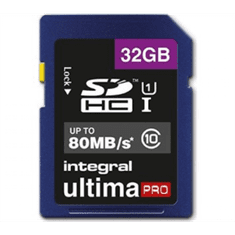 Integral 32GB SDHC UltimaPro CLASS10 80MB UHS-I U1 spominska kartica