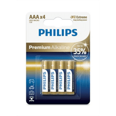 Philips BATERIJA AAA - PREMIUM ALKALINE BLISTER 4 KOS (LR3)