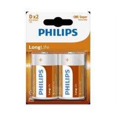 Philips BATERIJA D - LONGLIFE BLISTER 2 KOS (LR20)