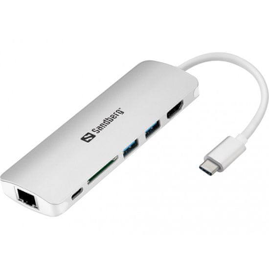 Sandberg USB-C Dock HDMI + LAN + SD + USB, 61W