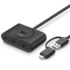 Ugreen USB 3.0 Hub z USB-C 3.1 OTG adapterjem 1M - box