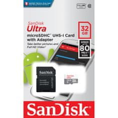 SanDisk 32GB Ultra microSDHC + SD Adapter 100MB/s Class 10 UHS-I