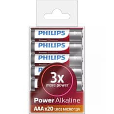 Philips BATERIJA - AAA POWER ALKALINE BLISTER 20 KOS (LR03)