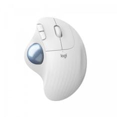 Logitech Miška ERGO M575 Wireless Trackball, Bluetooth, Unifying, bela