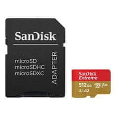 SanDisk Extreme microSDXC 512GB + SD Adapter 190MB/s & 130MB/s A2 C10 V30 UHS-I U3