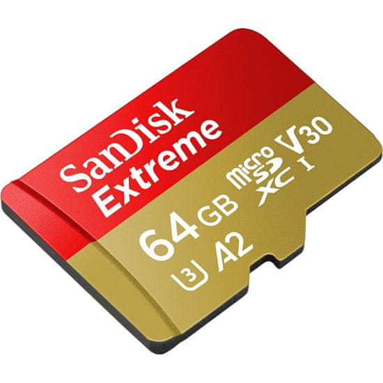 SanDisk Extreme microSDXC card for Mobile Gaming 64GB do 170MB/s & 80MB/s A2 C10 V30 UHS-I U3