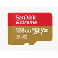 SanDisk Extreme microSDXC 128GB for Action Cams and Drones + SD Adapter 190MB/s & 90MB/s A2 C10 V30 UHS-I U3