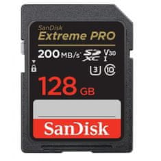 SanDisk Extreme PRO 128GB SDXC spominska kartica 200MB/s & 90MB/s Branje/Pisanje UHS-I, Class 10, U3, V30