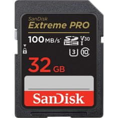 SanDisk Extreme PRO 32GB SDHC+ 2 leti RescuePRO Deluxe do 100MB/s branje, 90MB/s zapisovanje UHS-I, Class 10, U3, V30