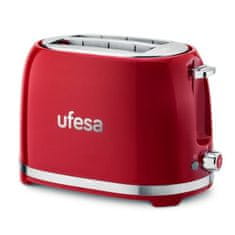 UFESA Classic PinUp Rdeče-beli opekač kruha z dvema režama 850W