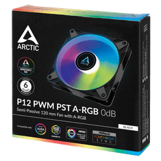 Arctic P12 PWM PST A-RGB 120mm 4-pin ventilator, črn