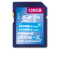 Integral 128GB ULTIMAPRO X SDXC 280/240MB UHS-II V90 spominska kartica