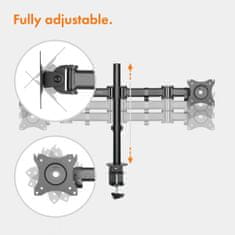 VonHaus Dvojni namizni nosilec za dva monitorja (13 - 32'')