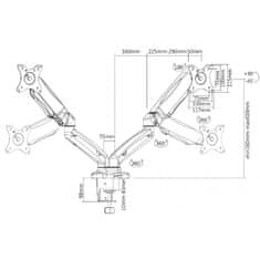 IcyBox Dvojni namizni nosilec za monitorja do diagonale 27''