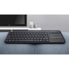 Logitech Brezžična tipkovnica K400 Plus Wireless Touch črna (Unifying, SLO gravura)