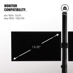 VonHaus Namizni nosilec za 4 monitorje do 32''