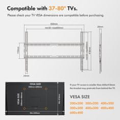 VonHaus 37-70'' fiksen TV stenski nosilec do 35kg