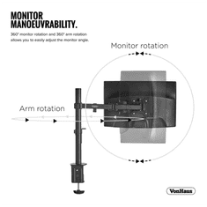 VonHaus Enojni namizni nosilec za monitor (13-32'')