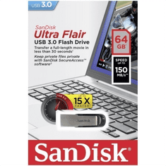 SanDisk Ultra Flair 64GB USB3.0 spominski ključek