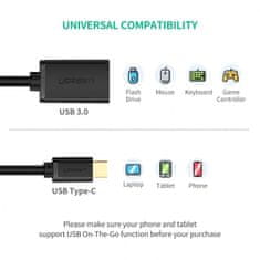 Ugreen USB-C (M) na USB 3.0 (Ž) OTG kabel črn - polybag