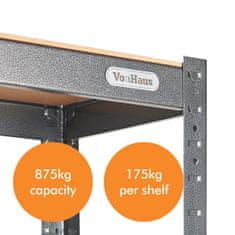 VonHaus 1.5m 5 polični regal HAMMERITE