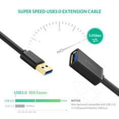 Ugreen USB 3.0 podaljšek (M na Ž) črn 2m - polybag