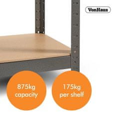 VonHaus 1.8m 5 polični regal HAMMERITE