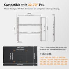 VonHaus 32-55'' fiksen TV stenski nosilec do 35kg