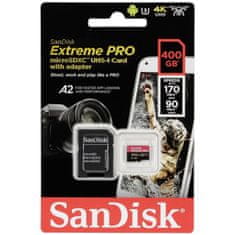 SanDisk Extreme Pro microSDXC 400GB + SD Adapter + Rescue Pro Deluxe 170MB/s A2 C10 V30 UHS-I U3