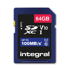 Integral 16GB High Speed SDHC/XC V10 100MB Class 10 UHS-I U1