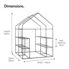 VonHaus Rastlinjak 143 x 143 x 195cm