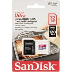 SanDisk Ultra microSDHC 32GB + SD Adapter 120MB/s A1 Class 10 UHS-I