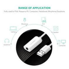 Ugreen Adapter za zvok USB-A na 3.5 mm Aux Bel - box