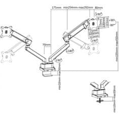 IcyBox Dvojni nosilec za monitor do diagonale 32'' z montažo na rob mize