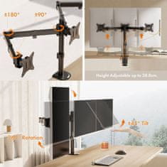 VonHaus Nosilec za tri monitorje do 27''