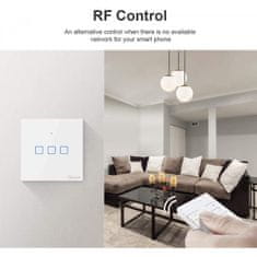 Sonoff Pametno stensko stikalo Wi-Fi + RF433 trojno T1EU3C-TX