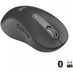 Logitech Miška Signature M650, velikost L, Bluetooth, grafitna za levičarje