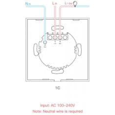 Sonoff Pametno stensko stikalo Wi-Fi enojno T0EU1C-TX