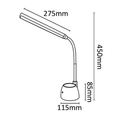 Asalite Namizna svetilka 6W, 4000K, 480lm, bela, dimer