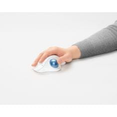 Logitech Miška ERGO M575 Wireless Trackball, Bluetooth, Unifying, bela