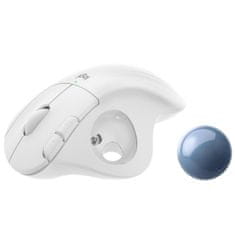 Logitech Miška ERGO M575 Wireless Trackball, Bluetooth, Unifying, bela