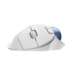 Logitech Miška ERGO M575 Wireless Trackball, Bluetooth, Unifying, bela