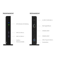 IcyBox IB-DK2251AC Multi-Docking USB-C priklopna postaja