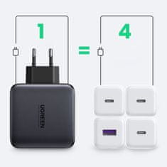 Ugreen USB-A in 3x USB-C 100W GaN hitri polnilec - box